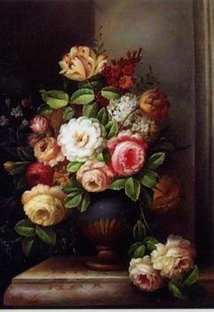 Floral, beautiful classical still life of flowers.079